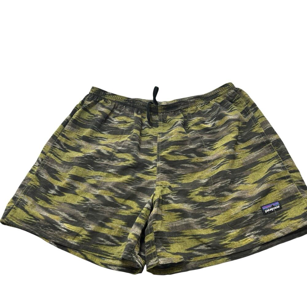 Patagonia Baggies Swim Trunks Men's Large 4.5" Green Static Print Lined 57019